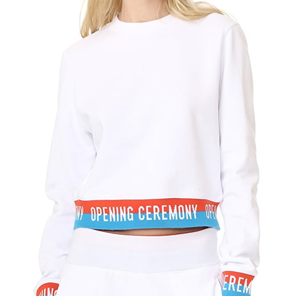 Opening Ceremony Graphic Print Crop Sweatshirt